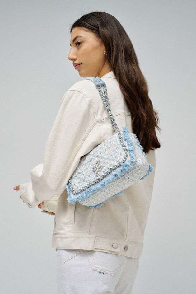 TWEED BAG WITH CHAIN