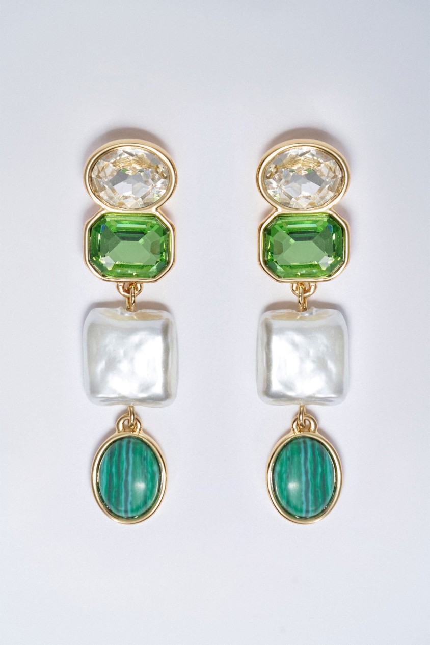 PENDIENTES COLGANTES CON PIEDRAS STRASS