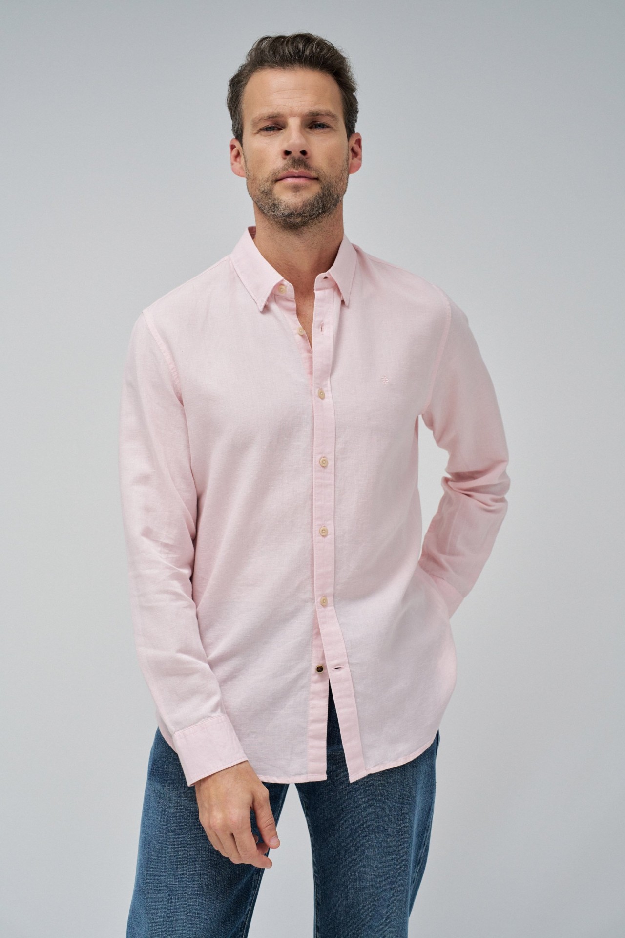 SHIRT WITH LINEN BLEND