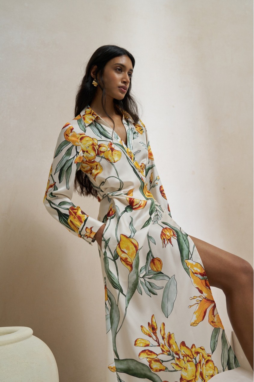 SHIRT DRESS WITH FLORAL PRINT