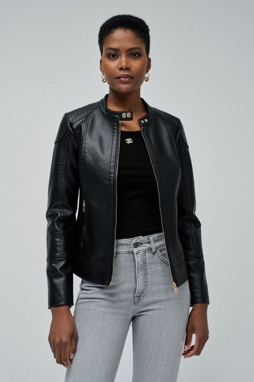 FAUX LEATHER JACKET