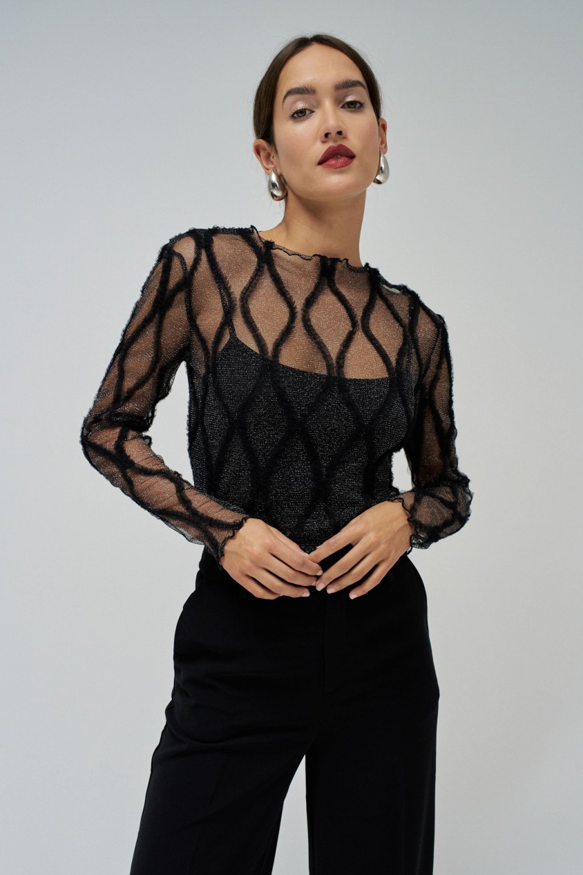 TULLE SWEATER WITH TOP