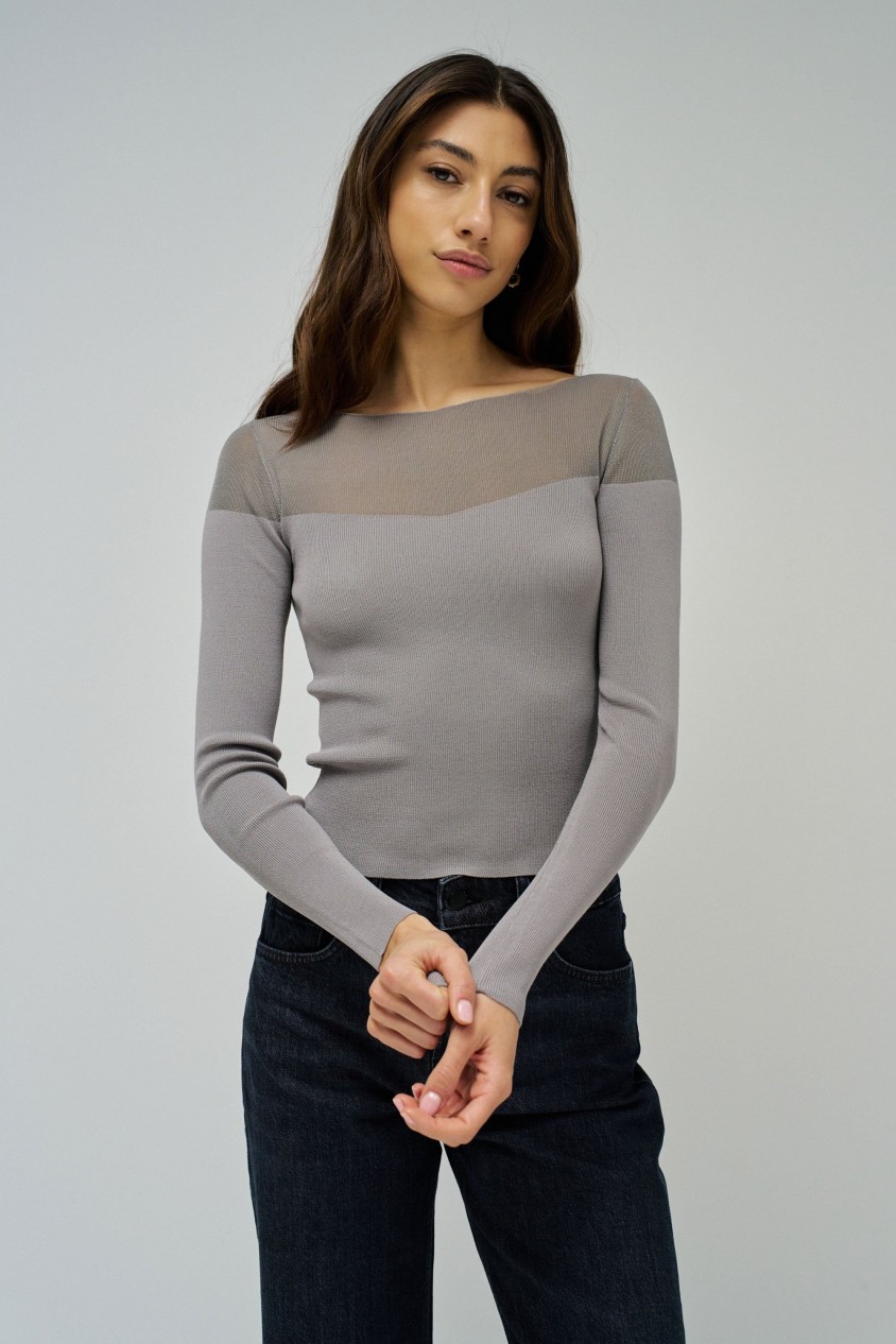 SWEATER WITH TRANSPARENCY