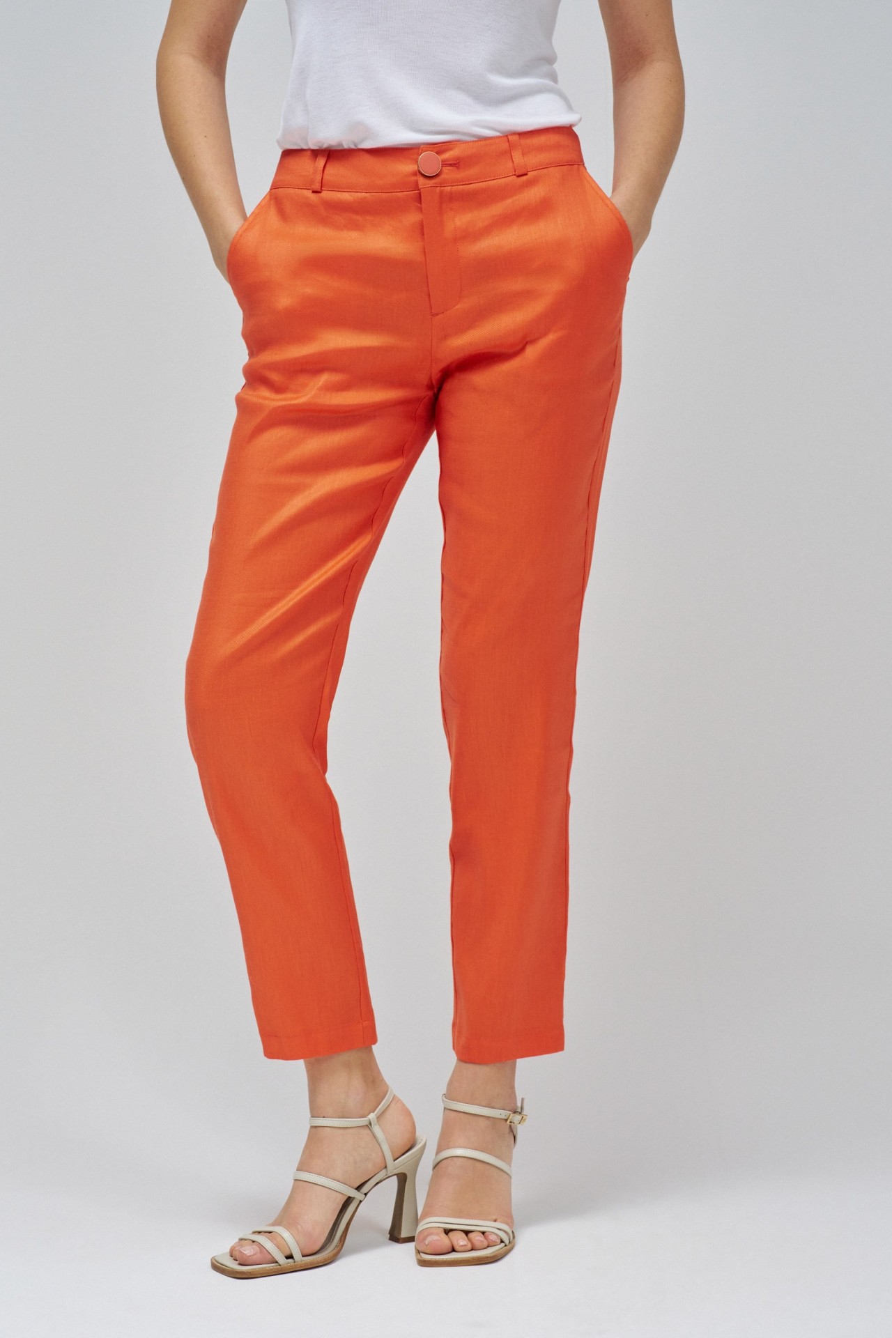 LINEN CHINO TROUSERS