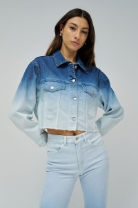 VESTE EN JEAN CROPPED DGRAD