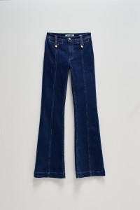 JEANS DESTINY PUSH UP FLARE COM BOTES DOURADOS