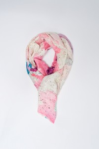 SCARF WITH PRINT AND LUREX