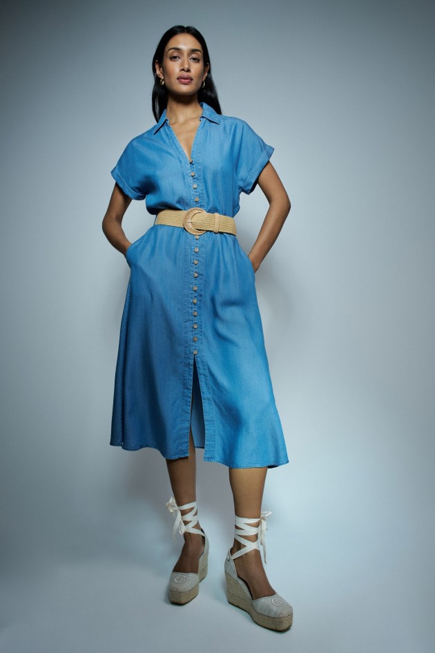 MIDI DRESS IN LIGHTDENIM
