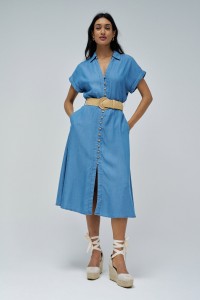 MIDI DRESS IN LIGHTDENIM