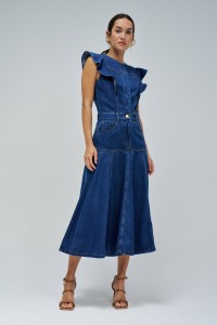 VESTIDO MIDI EM LIGHTDENIM