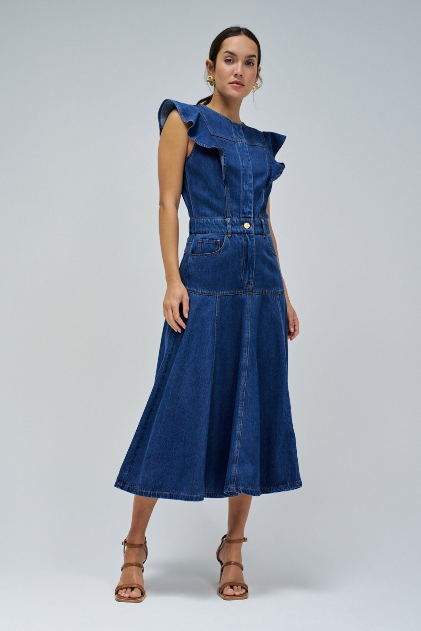 MIDI DRESS IN LIGHTDENIM