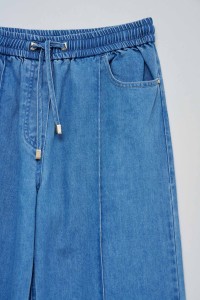 LIGHTDENIM JOGGERS TROUSERS WITH WIDE LEG