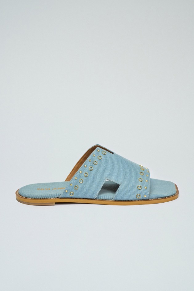 FLAT SANDALS IN DENIM