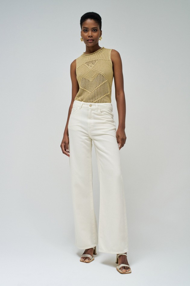 TOP EN MAILLE DORE