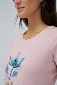 T-SHIRT WITH PRINT AND BEADS