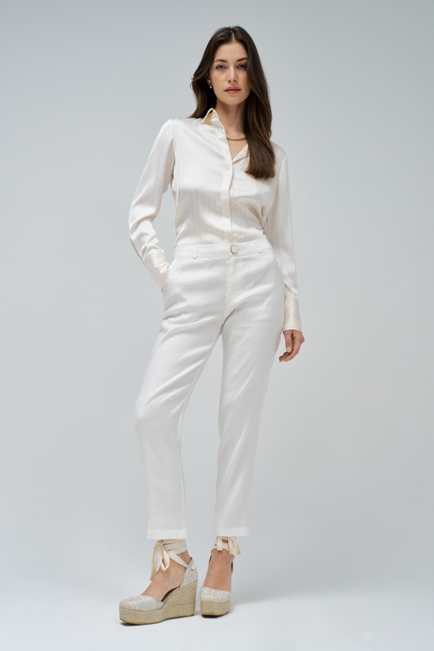 LINEN CHINO TROUSERS