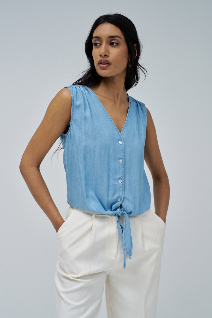 BLUSA EN LIGHTDENIM