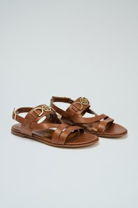 FLACHE LEDERSANDALEN