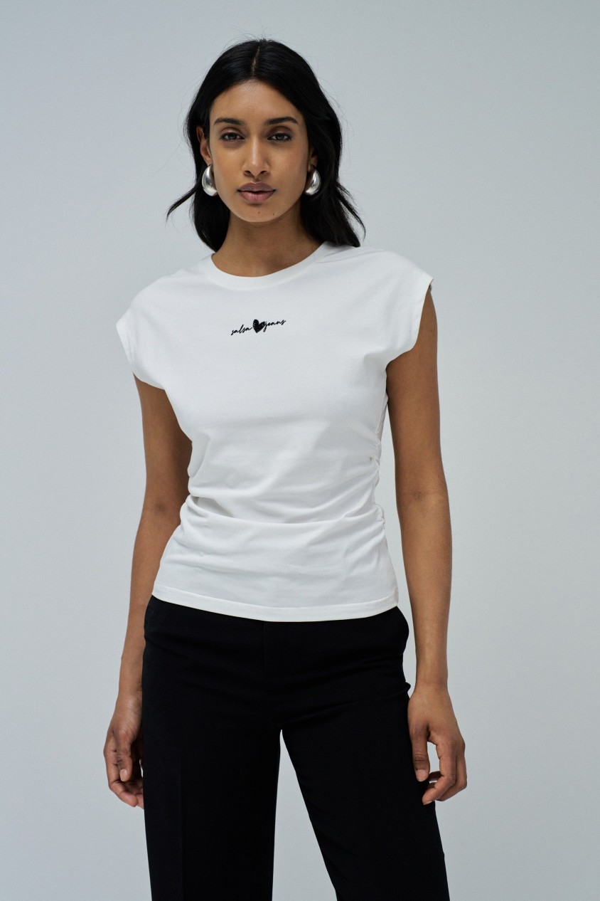 T-SHIRT WITH GATHERING