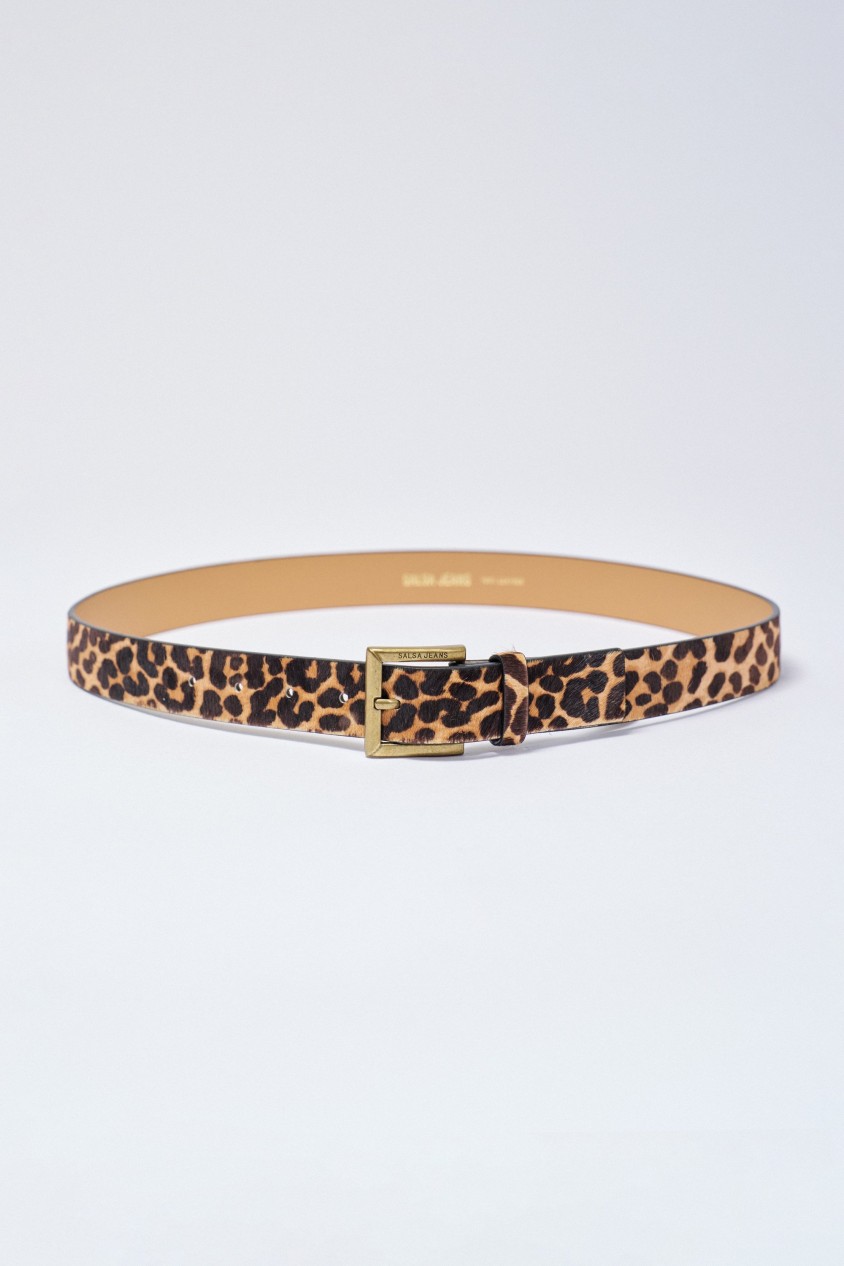 ANIMAL PRINT LEATHER BELT