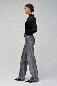 HIGH NECK TOP WITH LACE DETAILS
