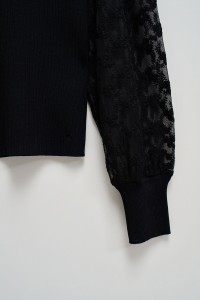 HIGH NECK TOP WITH LACE DETAILS