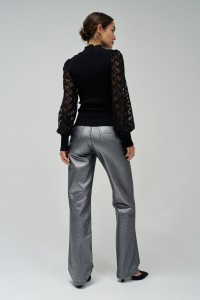 HIGH NECK TOP WITH LACE DETAILS