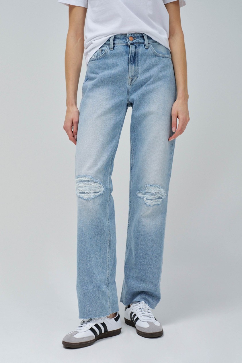 JEANS TRUE STRAIGHT COM ROTOS