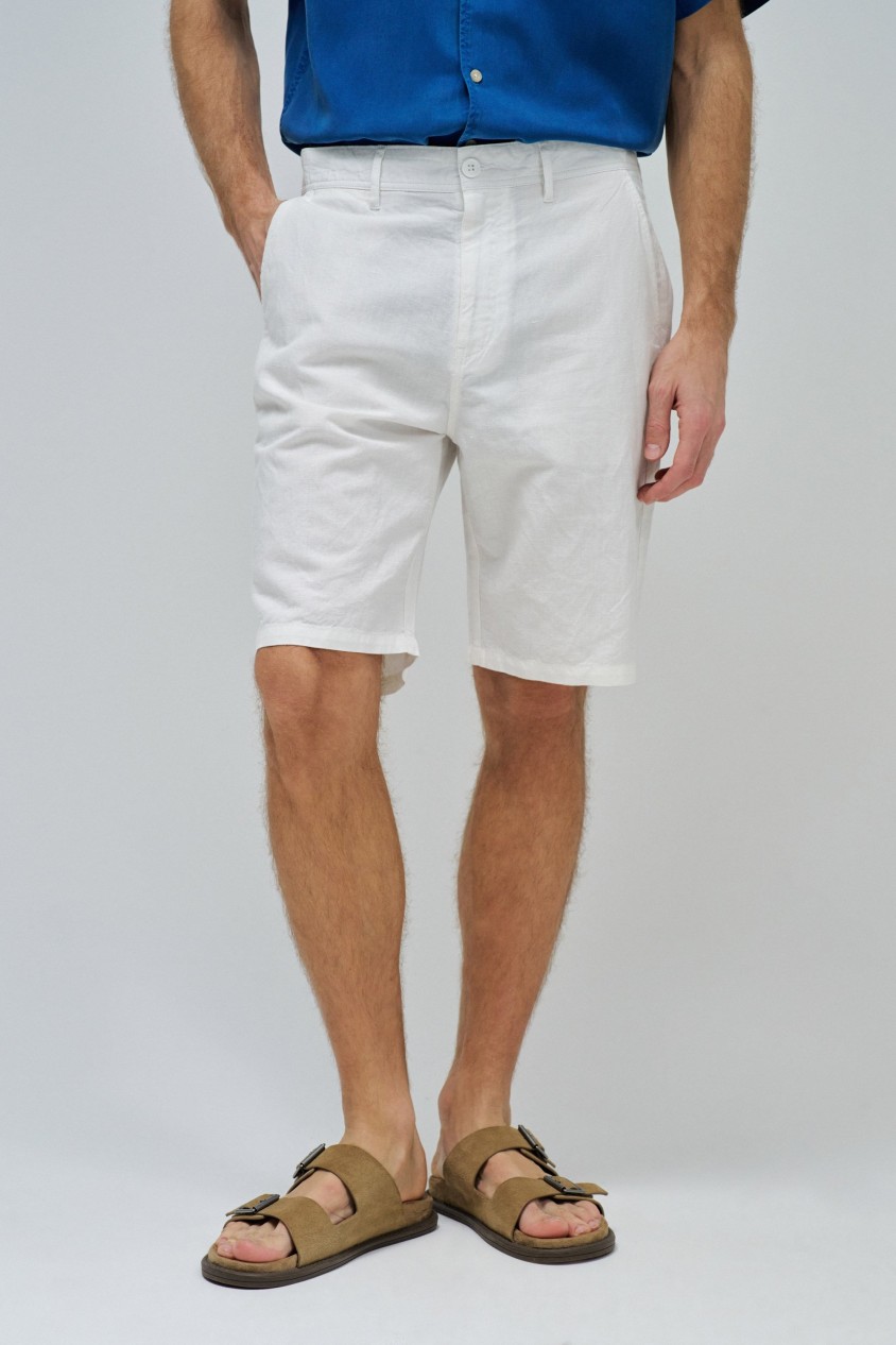 SHORTS EN MLANGE DE LIN