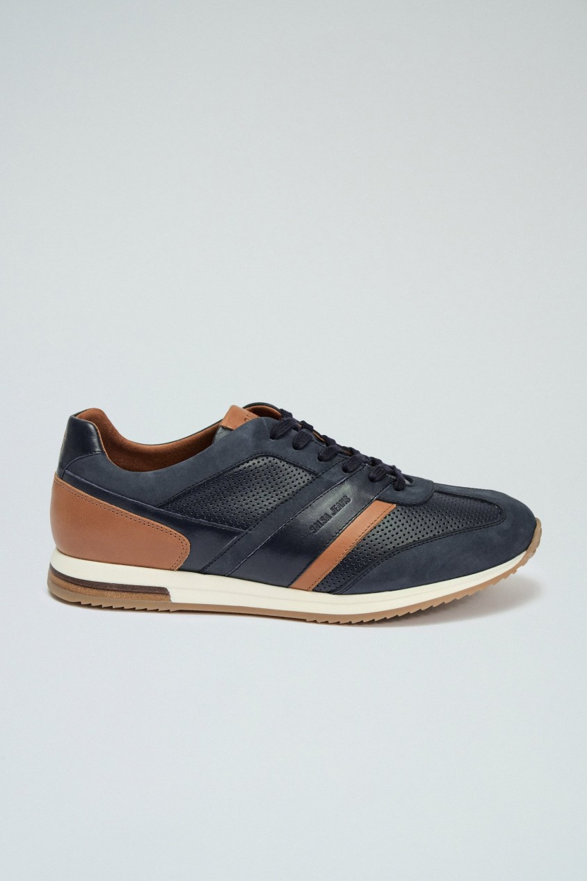 SAPATILHAS DE PELE E SUEDE