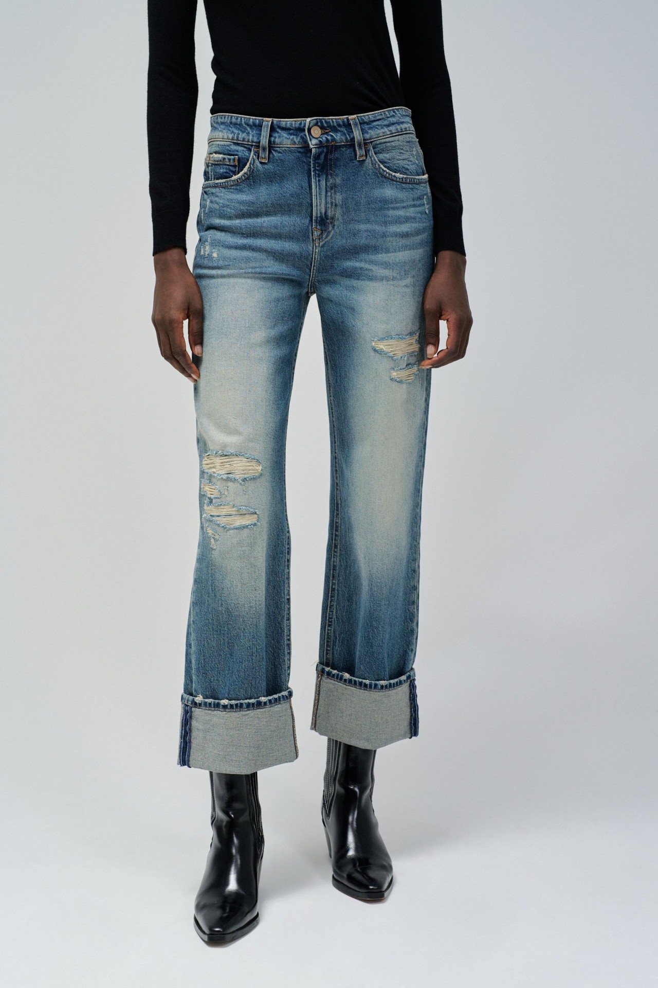 JEANS TRUE DROIT AVEC DCHIRURES
