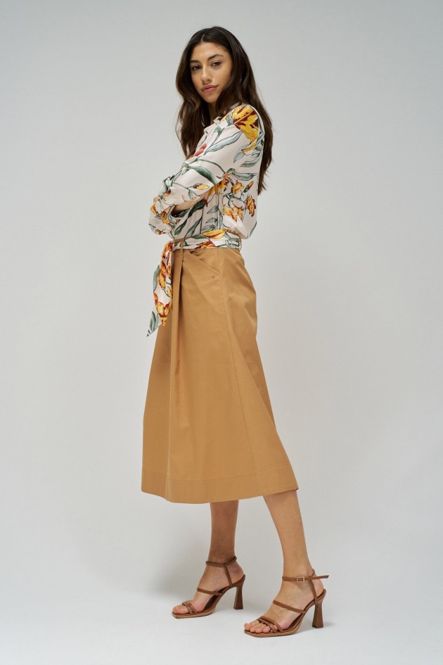 FALDA MIDI EN TELA