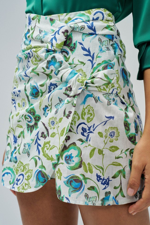 SKORT WITH LINEN BLEND