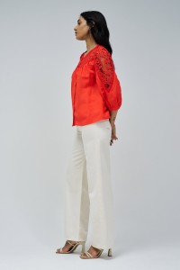 LINEN SHIRT WITH LACE