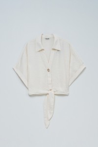 BLUSE MIT SCHLEIFE AM SAUM