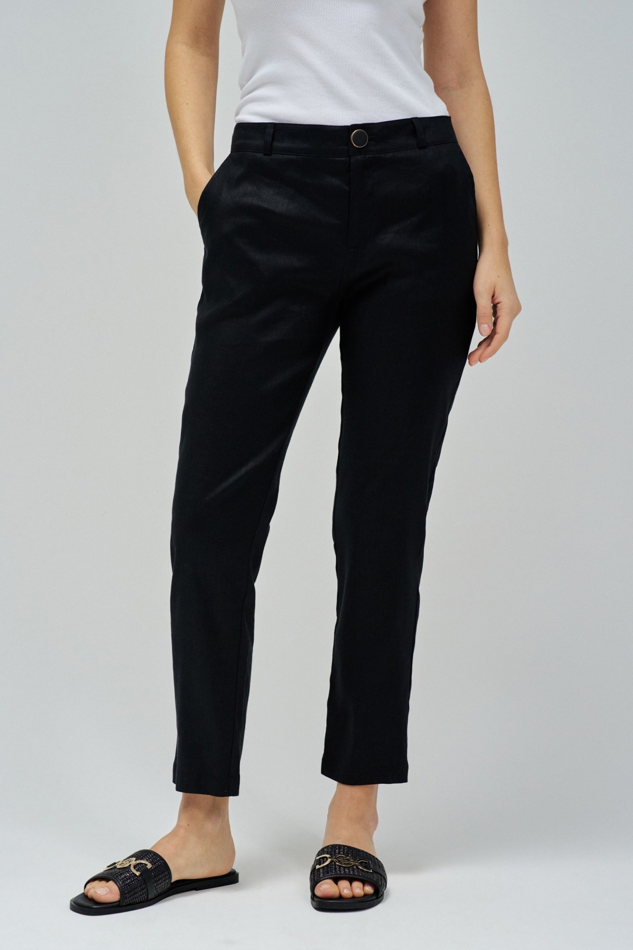 PANTALON CHINO EN LIN
