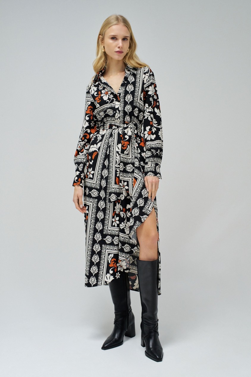 VESTIDO CAMISERO CON ESTAMPADO