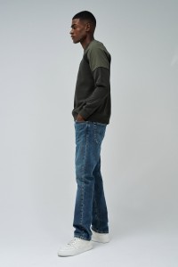 SUDADERA CON MEZCLA DE MATERIALES