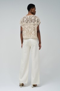 T-SHIRT AVEC EFFET CROCHET FLORAL