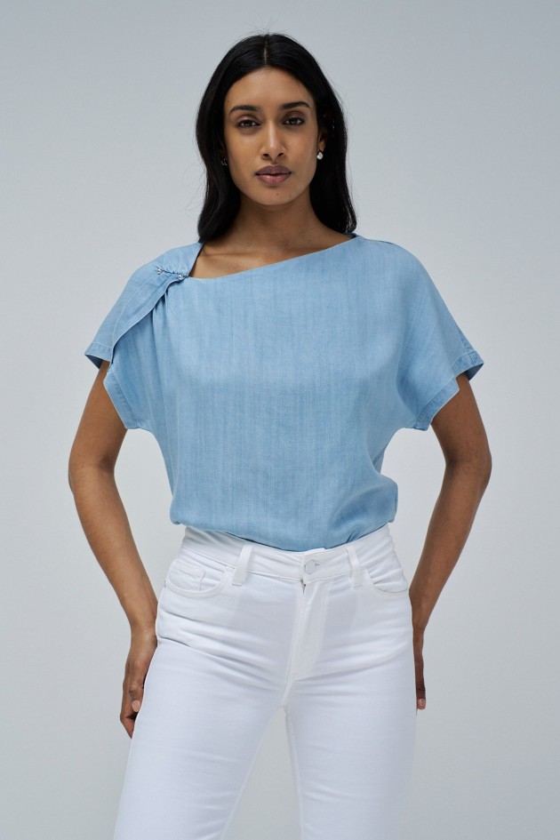 BLUSA EN LIGHTDENIM