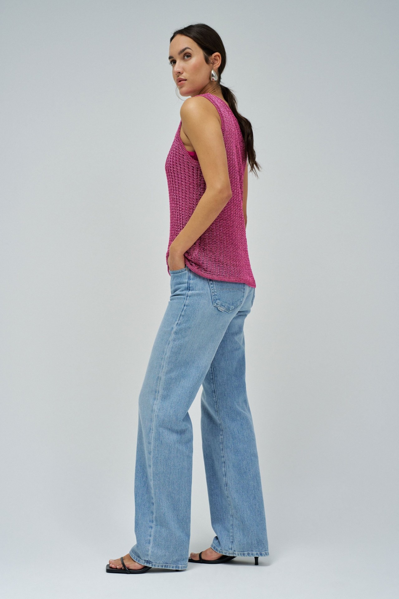 TOP EM MALHA BRILHANTE