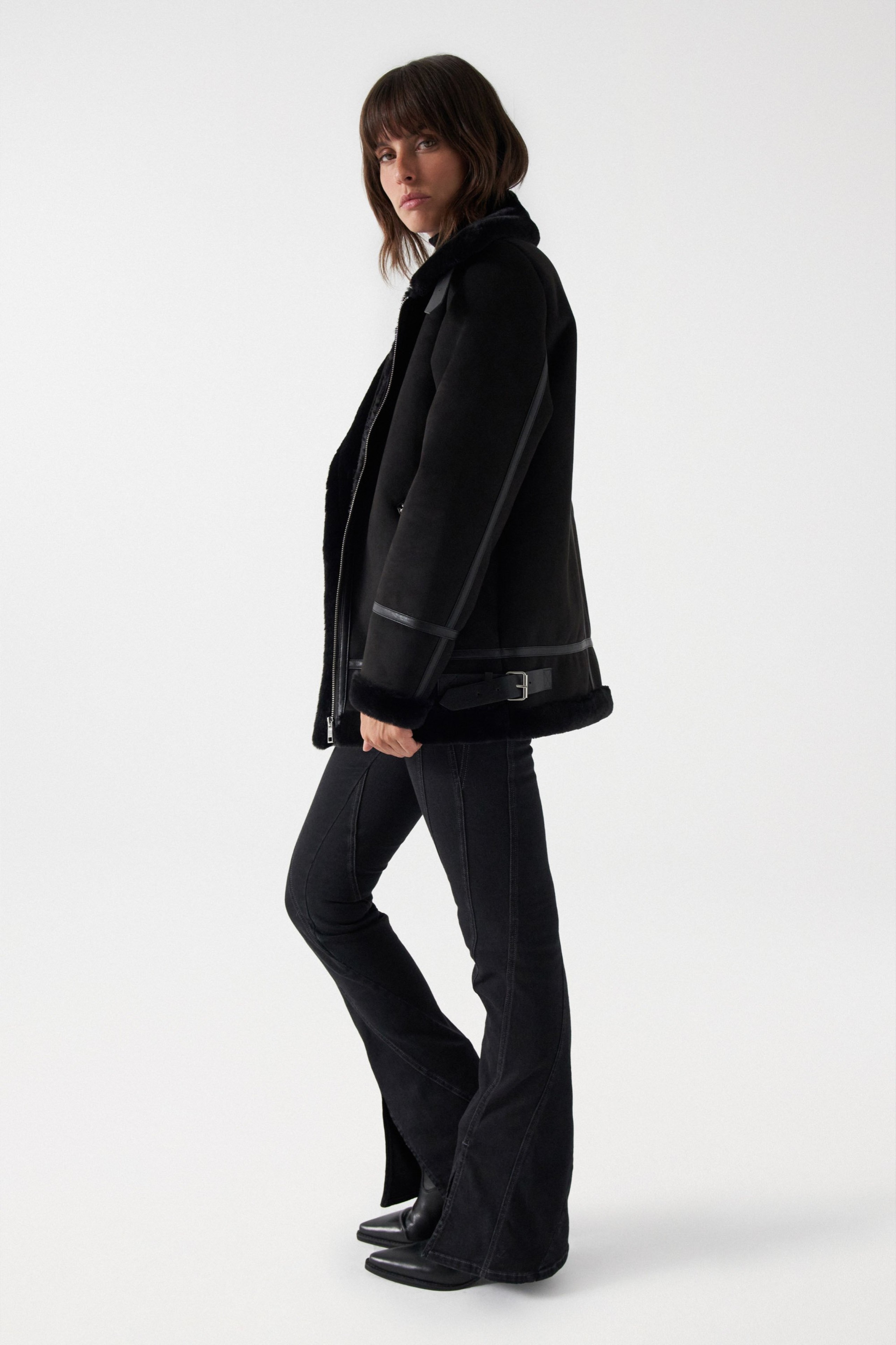 SALSA JEANS 売れ筋商品|||サルサジーンズ ニット&セーター アウター レディース Sweaters Black OTHER COATS REGULAR - SALSA JEANS