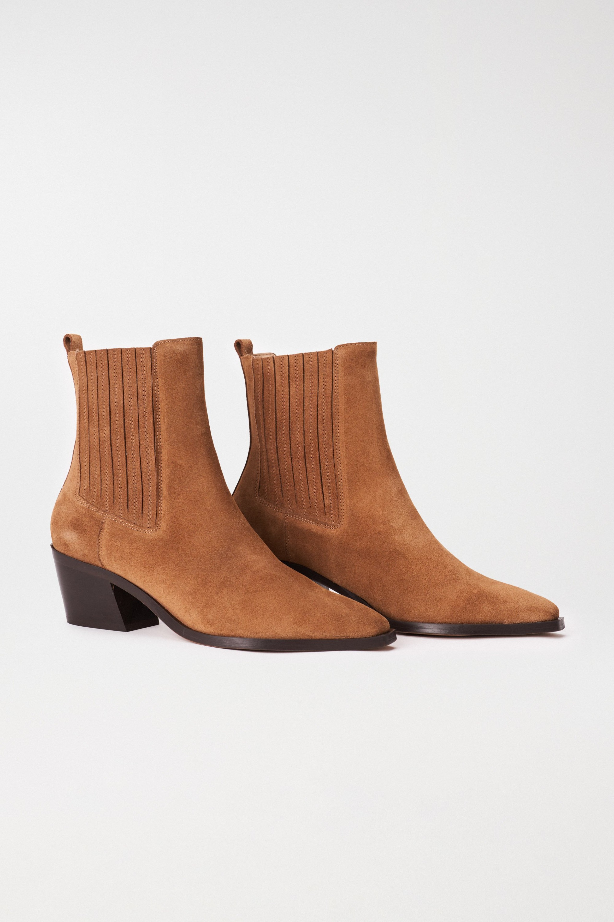 Bottes En Daim Suédé Noir - Taille UK 6 Femme - Talon Bloc - Style Décontracté