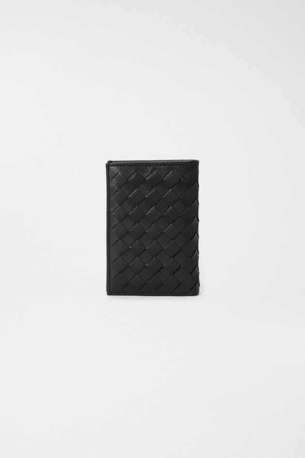 LEATHER WALLET WITH BRAIDED EFFECT