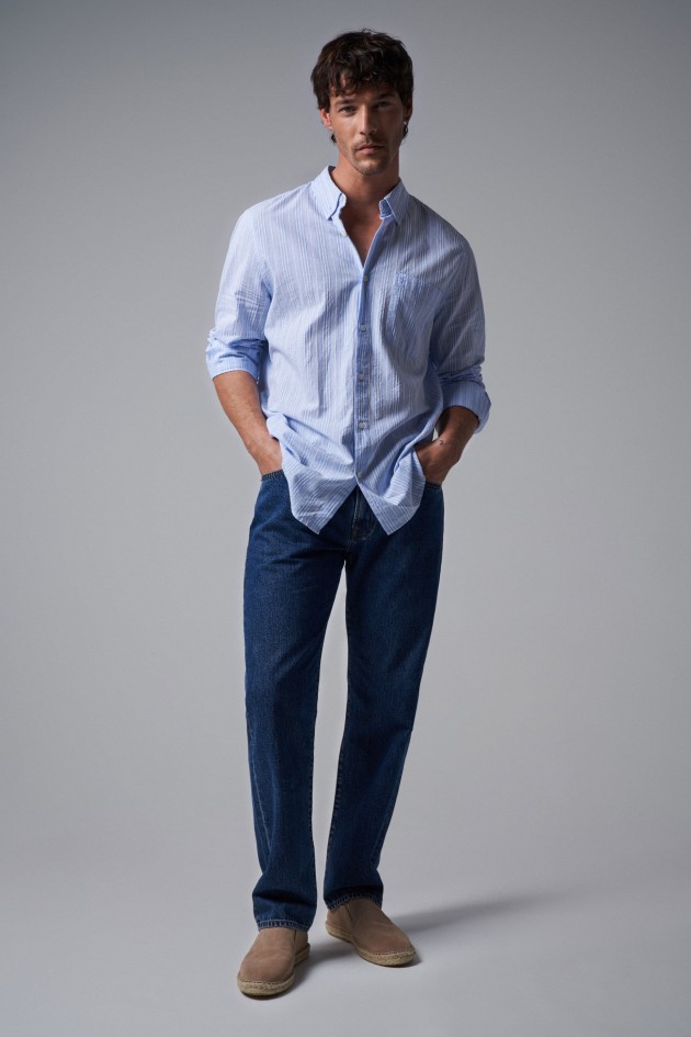 CAMISA DE ALGODÃO COM RISCAS