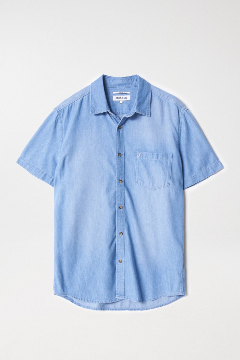 CHEMISE EN DENIM LÉGER AVEC POCHE