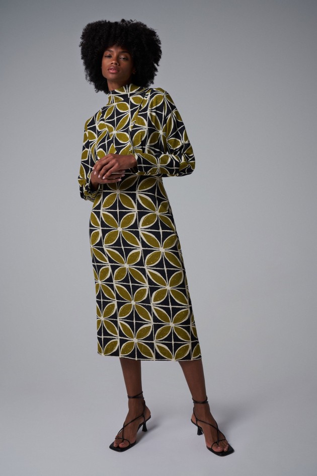 ROBE MIDI À IMPRIMÉ FLEURI