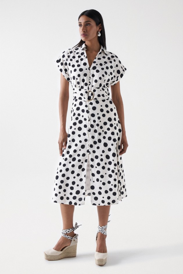 ROBE MIDI À POIS