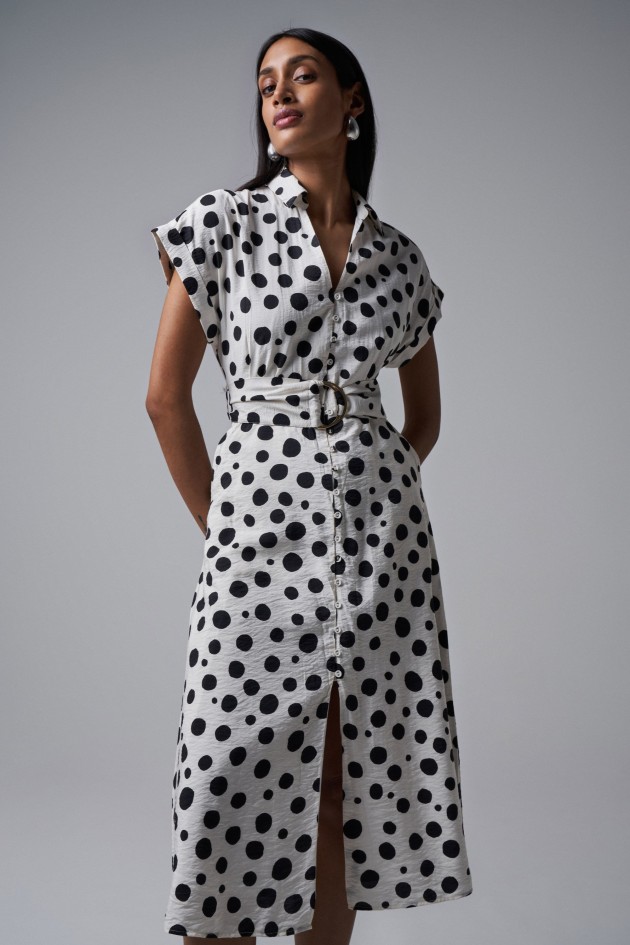 ROBE MIDI À POIS