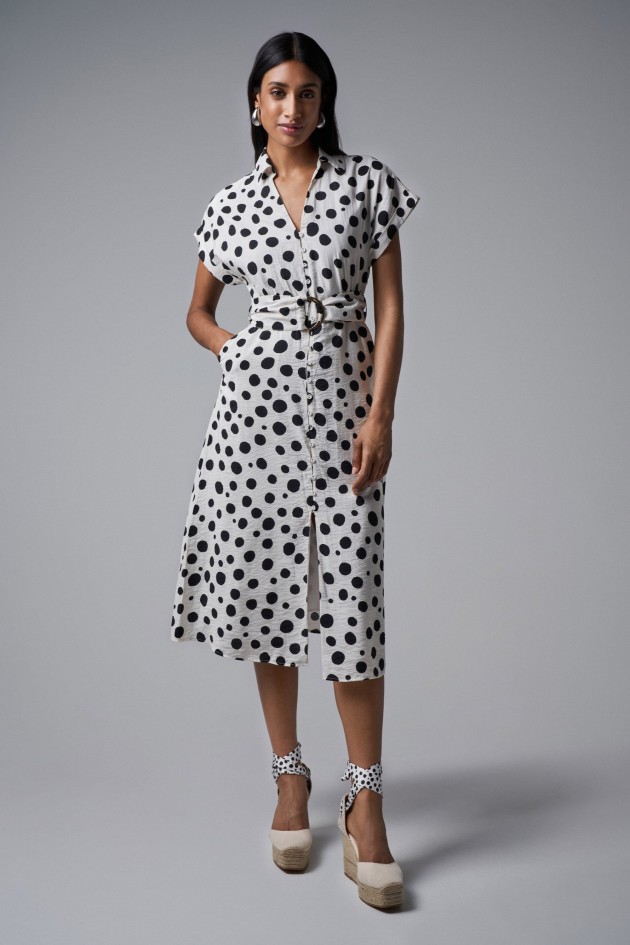 ROBE MIDI À POIS